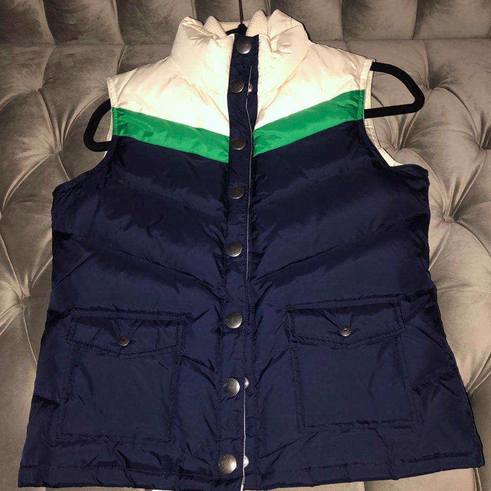 Color block down vest!